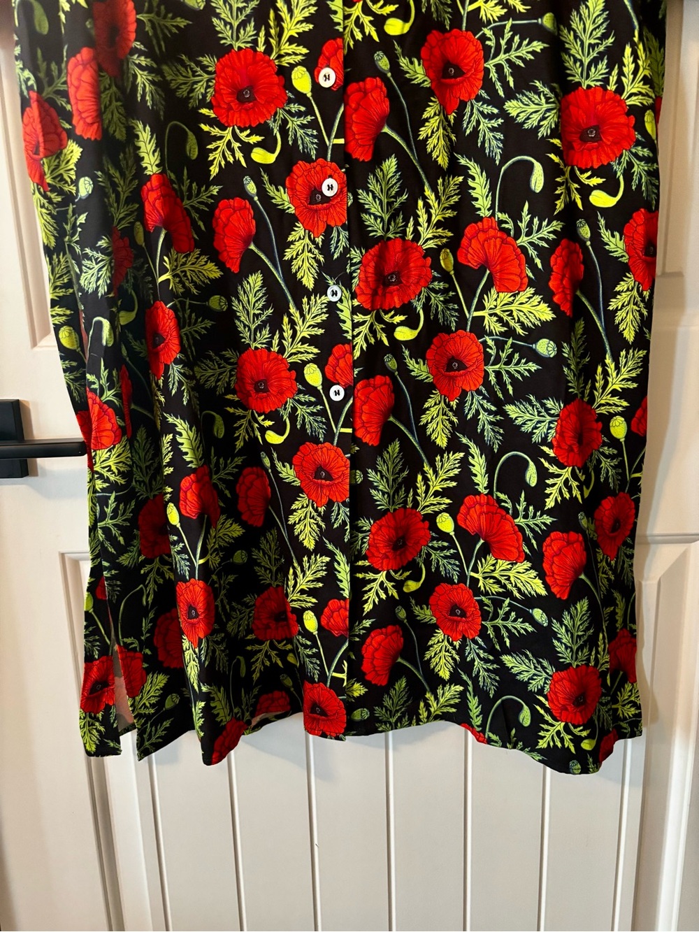 Hemloya Zaha Midi Shirt Dress in Orange Poppy Print - Picture 9 of 11